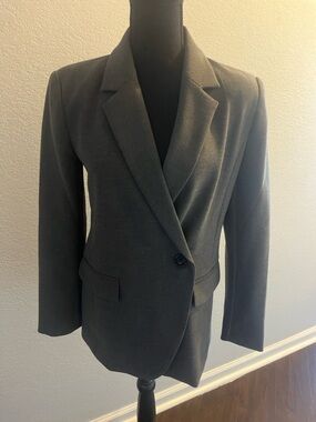 Banana Republic Charcoal Single-Button Tailored Blazer